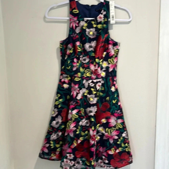 Gianni Bini Floral Embroidered Fit And Flare Dress Sz 0 Fully Lined NWT $169 - Picture 2 of 11